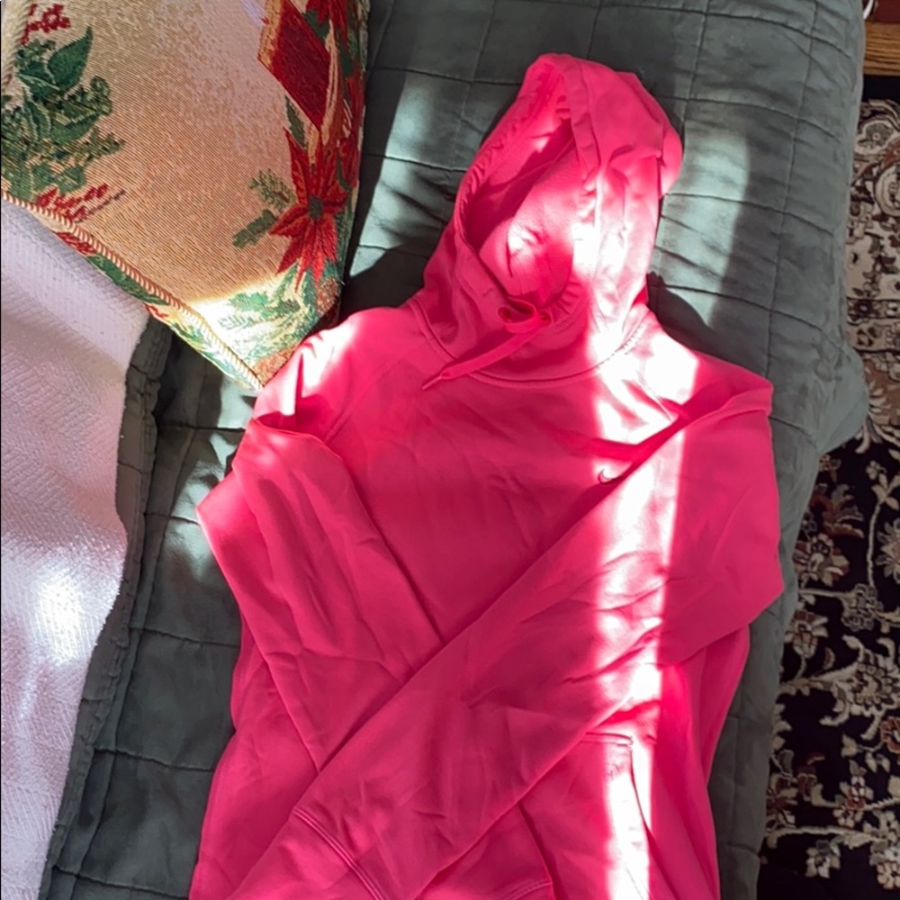 Hot pink Nike hoodie